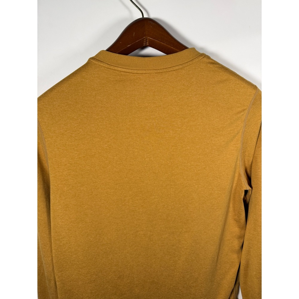 Vuori‎ Mens Long Sleeve Performance Crewneck Mustard Yellow Stash Pocket Small - Picture 6 of 8